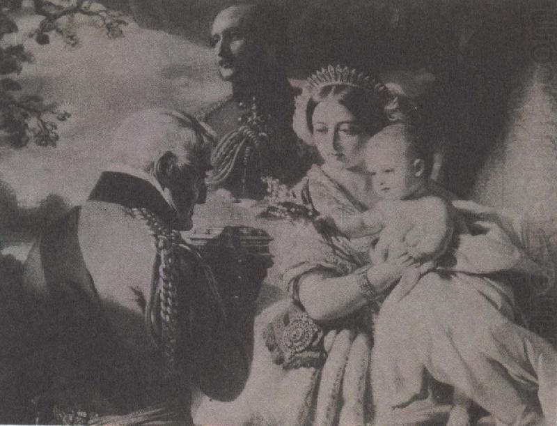 unknow artist drottning victoria och prins albert med sitt barn prins arthur 1851 china oil painting image